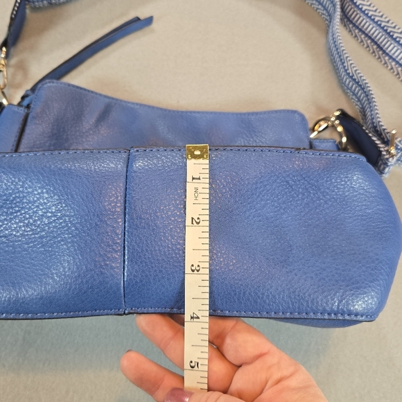 Montana West Select Blue Shoulder Bag Crossbody Strap Large Vegan Leather - Picture 7 of 10